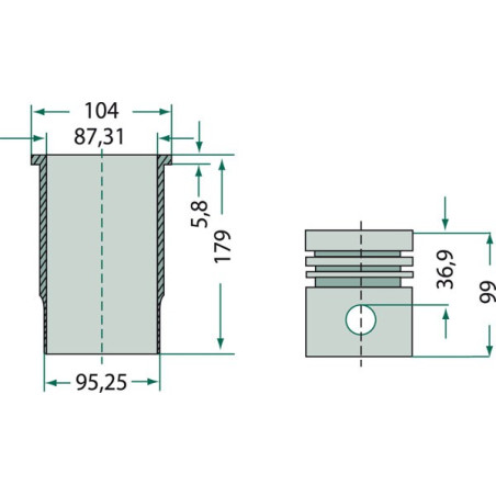 CILINDRATA COMPLETA D74 - D111 - D155
