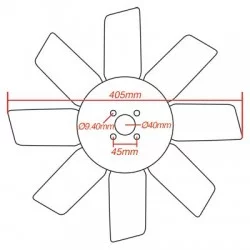 PALE DE VENTILATEUR POUR JOHN DEERE