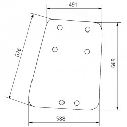 Side window g. & d 1897852m1 for massey ferguson