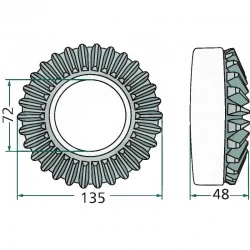 COURONNE DENTEE 28 DENTS POUR KRONE -  261056.1, 153896.0