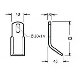 FLEAU Y 80 X 40 X 8 TR14 X 30