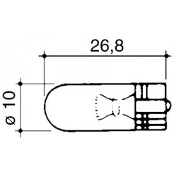 AMPOULE AVEC CULOT EN VERRE 12V / 3W  