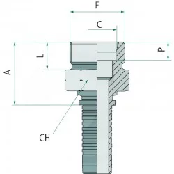 MONTAGEM MÉTRICA MACHO PN 06 AGL M14x1.5 (8L)