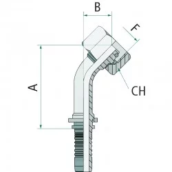 RACCORD FEMELLE METRIQUE PN 06 DKOL M14x1.5 45°(8L)