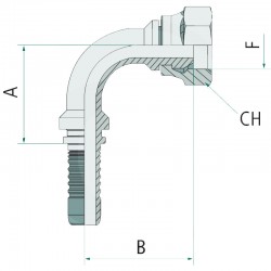 RACCORD FEMELLE BSP PN 06 DKR 1/4" 90°