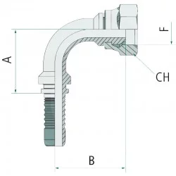 RACCORD FEMELLE BSP PN 12 DKR 5/8" 90°
