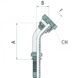 RACOR HEMBRA BSP PN 08 DKR 3/8 "45 °