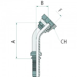 WEIBLICHE BESCHLÄGE BSP PN 12 DKR 1/2 "45 °