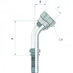 RACCORD FEMELLE JIC PN 12 DKJ 3/4" 45°