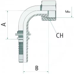 RACCORDO FEMMINA ORFS PN 06 DKORF 9/16 "90 °