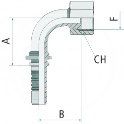 RACOR HEMBRA ORFS PN 06 DKORF 9/16 "90 °
