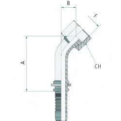 RACCORDO FEMMINA ORFS PN 06 DKORF 9/16 "45 °