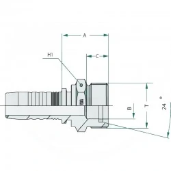 RACOR MACHO SERIE MÉTRICA FRANCESA PN 08 AGF 13 20X150