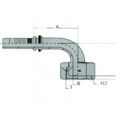 ACOPLAMENTO FEMININO SÉRIE MÉTRICA FRANCESA PN 08 DKF 13 20X150 90 °