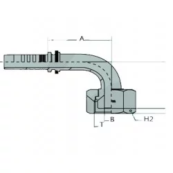 GIUNTO FEMMINA SERIE FRANCESE METRICA PN 08 DKF 13 20X150 90 °