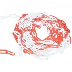 CHAINE PVC ROUGE/BLANCHE ROULEAU DE 25 METRES