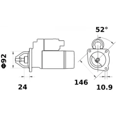 Demarreur letrika mahle 12v 4.2 kw - is1158 - Letrika - Malhe tracteur