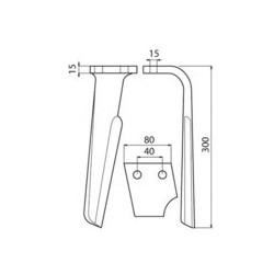 DENT DE HERSE ROTATIVE DROITE POUR RABEWERK