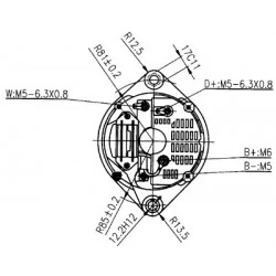 ALTERNATEUR 14V 45A REGULATEUR INCORPORE