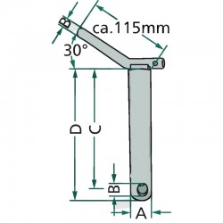 EJE CON MANGO CAT.0 DIÁMETRO 16 MM LONGITUD 250 MM