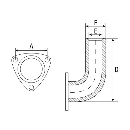 Codo de escape para massey ferguson 1693855m1