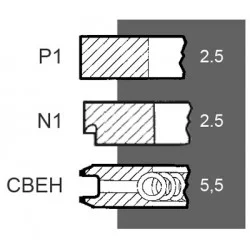JEU DE 3 SEGMENTS POUR FIAT - ALESAGE 100 MM - 1909172