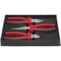 SET 3 PINZE KS TAGLIO L.165 MM, UNIVERSALE L.180 MM, BECCO MEZZO TONDO L.21