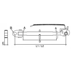 PUSH BAR M36 X 3 - L650 /...