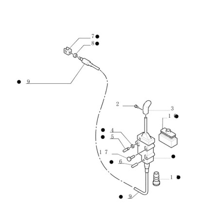CABLE DE COMMANDE DISTRIBUTEUR ( LEVIER DROIT ) 82006563