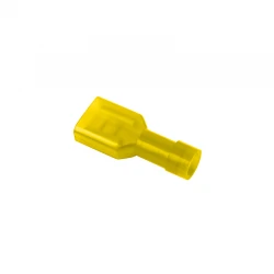 COSSES PLATES FEMELLES ISOLEES JAUNE L6.3  POUR FILS 2,5-6 MM2 100 PIECES 