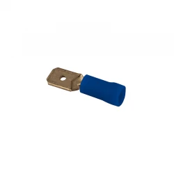 COSSES PLATES MALES BLEU COSSES PLATES MALES BLEU 6.3  POUR FILS 1-2,5 MM2 100 PIECES 