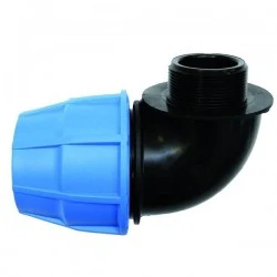 RACCORD TUYAU PE COUDE 90° MALE FILET 1/2'' TUYAU 20 MM 