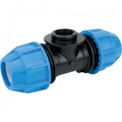 ACCOPPIAMENTO TUBO A T IN PE FILETTATURA FEMMINA DA 1/2 '' TUBO DA 16 MM