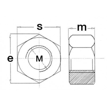 ECROU HEXAGONAL ZINGUE 8.8 - DIN 934 M14 (x10)