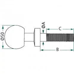 BOULE POUR BARRE A TROU K50  DIAM 22 MM 