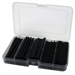 ASSORTIMENT DE 100 GAINES THERMORETRACTABLES NOIRES LG 90 MM