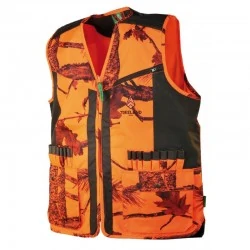 Gilet de chasse camouflage orange