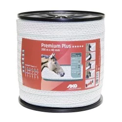 FITA DE CERCA 40 MM X 200 M BRANCO / VERDE PREMIUM REFORÇADA