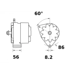 ALTERNADOR 14V 55A IA1078- MG209