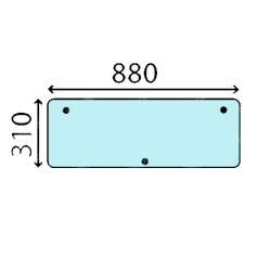VITRE ARRIERE INFERIEURE POUR CASE 3233032R1 