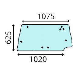 VITRE ARRIERE AVEC ENCOCHE POUR CASE 127442A1 