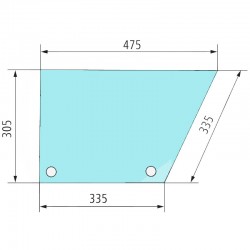 VITRE DE PORTE INFERIEURE GAUCHE POUR CASE 248725A1 