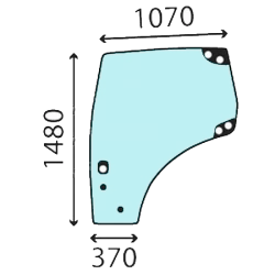 VITRE DE PORTE GAUCHE BOMBEE 7 TROUS POUR CASE  - NEW HOLLAND - STEYR 82027357 