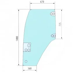 DERECHO DE VIDRIO DE LA PUERTA CASE - NEW HOLLAND 87620223