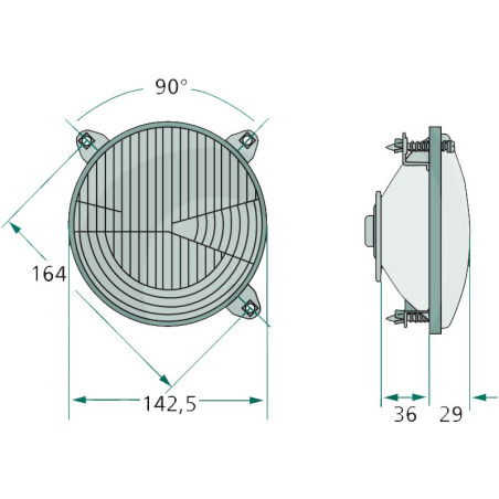 OPTIQUE DE PHARE AVANT Ø 164 MM 3300524M32 
