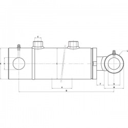 VERIN DOUBLE EFFET 35/60 - COURSE 700 MM 