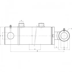 VERIN DOUBLE EFFET 35/60 - COURSE 600 MM 