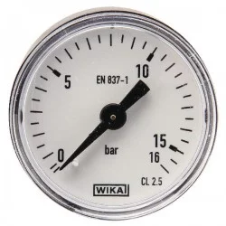 MANOMETRE RACCORD AR Ø 40 MM - 0-16 BARS - PLASTIQUE 1/8'' BSP 