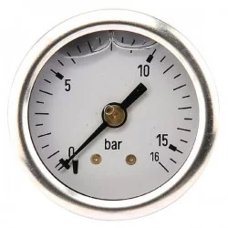 MANOMETRE RACCORD AR Ø 40 MM - 0-40 BARS - INOX 1/8'' BSP - GLYCERINE 