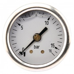 MANOMETRE RACCORD AR Ø 40 MM - 0-40 BARS - INOX 1/8'' BSP - GLYCERINE